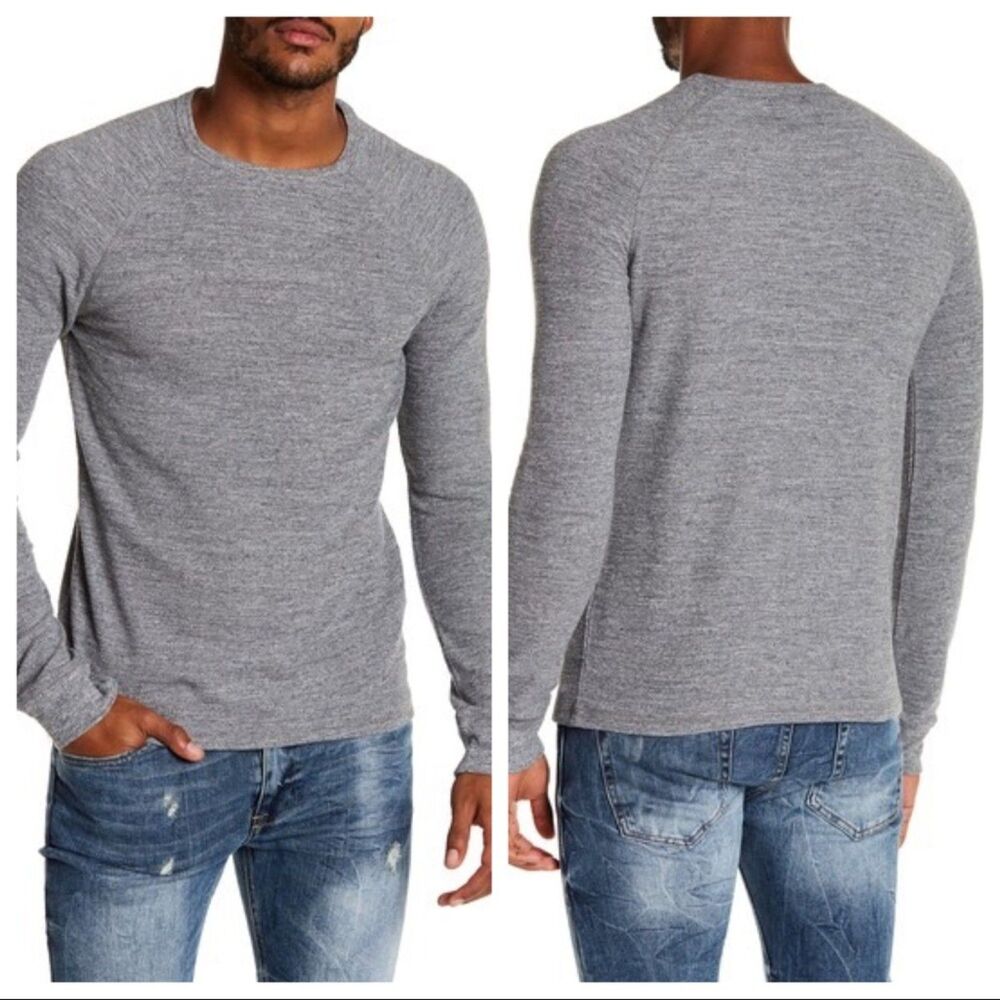 Lucky Brand Lived In Thermal Shirt Pullover Long Sleeve Waffle Knit Gray XL Mens